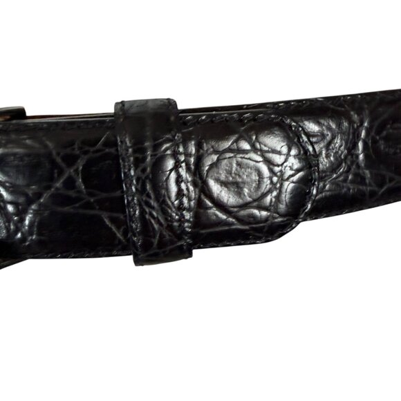 Lyn Gaylord New York men's black genuine leather adjustable belt size SM - Picture 3 of 8